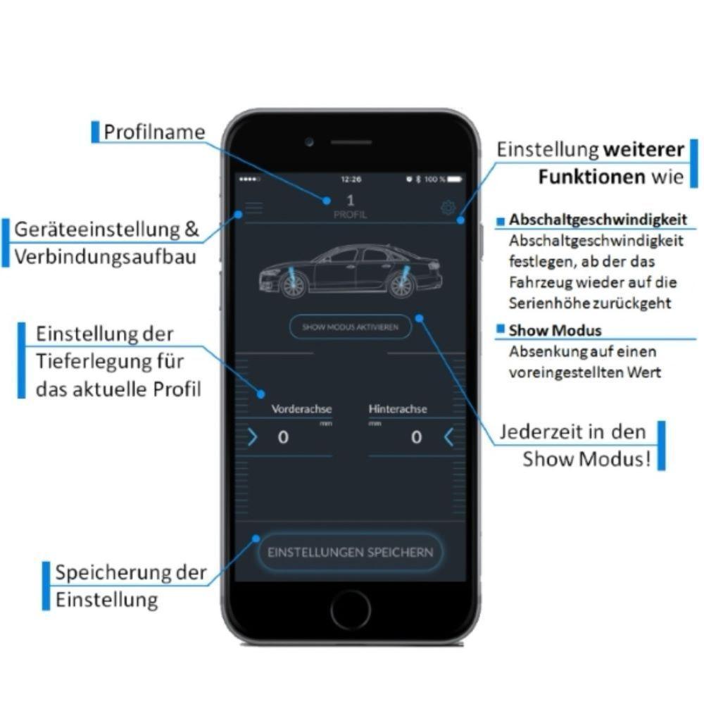 Tieferlegungsmodul für Audi A8 4H mit App Steuerung