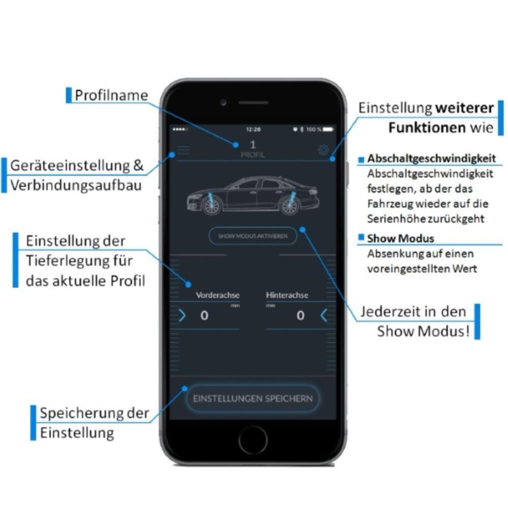 Tieferlegungsmodul für Mercedes-Benz GLE 167 mit APP-Steuerung